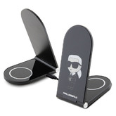 Lagerfeld Беспроводное СЗУ MagSafe Wireless Desk Foldable charger 15W NFT Karl, Ikonik Black