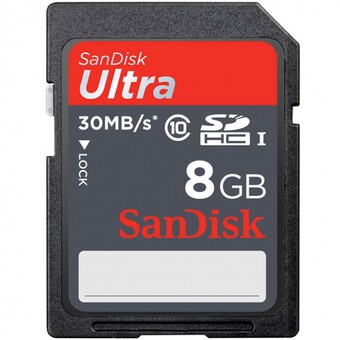 Карта памяти SanDisk SDHC 8GB Class 10 Ultra (SDSDU-008G-U46) 30MB/s*