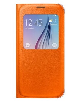 Чехол Flip Cover S-View для Samsung Galaxy S6 EF-CG920POEGRU, оранжевый