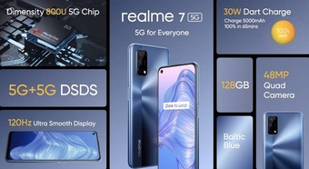 Смартфон realme 7 5G Global, baltic blue