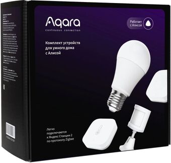 Комплект умного дома Aqara с лампочкой, работает с Алисой