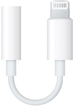 Переходник/адаптер Apple Lightning (M) - mini jack 3.5 (F), 0.1 м, белый