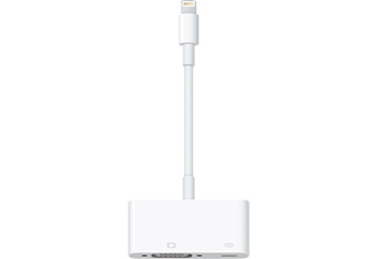 Разъем Apple Lightning (m) - VGA (f)/Lightning (f), белый