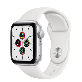 Часы Apple Watch SE GPS 40мм Aluminum Case with Sport Band, серебристый/белый
