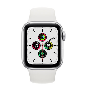 Часы Apple Watch SE GPS 40мм Aluminum Case with Sport Band, серебристый/белый