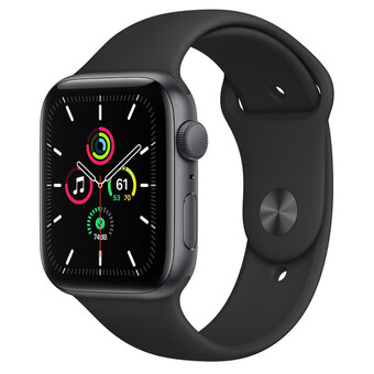 Умные часы Apple Watch SE 44 мм Aluminium Case RU, серый космос/антрацитовый/черный