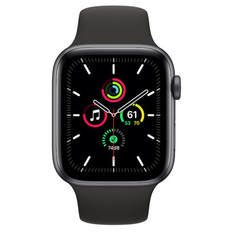 Умные часы Apple Watch SE 44 мм Aluminium Case RU, серый космос/антрацитовый/черный
