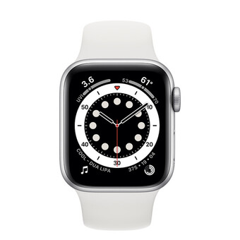 Часы Apple Watch Series 6 GPS 40мм Aluminum Case with Sport Band, серебристый/белый