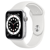 Часы Apple Watch Series 6 GPS 44мм Aluminum Case with Sport Band, серебристый/белый
