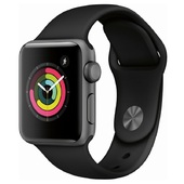 Часы Apple Watch Series 3 38mm,Space Gray Aluminum Case with Black Sport Band