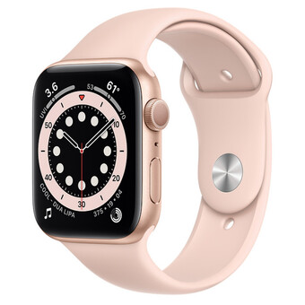 Часы Apple Watch Series 6 GPS 44мм Aluminum Case with Sport Band, золотистый/розовый песок