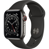 Часы Apple Watch Series 6 GPS + Cellular 44мм Aluminum Case with Sport Band, серый космос/черный