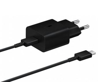 Сетевое зарядное устройство Samsung EP-T1510 + кабель USB Type-C, 15 Вт, черный