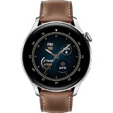 Умные часы HUAWEI Watch 3 Classic Wi-Fi NFC, серебристый/коричневая кожа