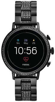 Умные часы FOSSIL Gen 4 Smartwatch Venture HR (stainless steel), black crystals