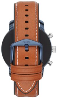 Умные часы FOSSIL Gen 4 Smartwatch Explorist HR (leather), tan (синий, коричневый)