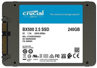 Твердотельный накопитель Crucial BX 240 ГБ SATA CT240BX500SSD1